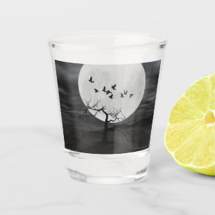 Ravens Against the Full Moon Shot Glass