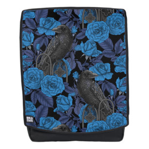 Ravens and  blue roses backpack