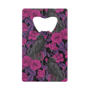 Ravens and pink roses