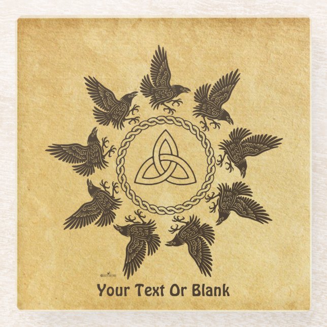 Ravens Circle Dance Glass Coaster (Front)