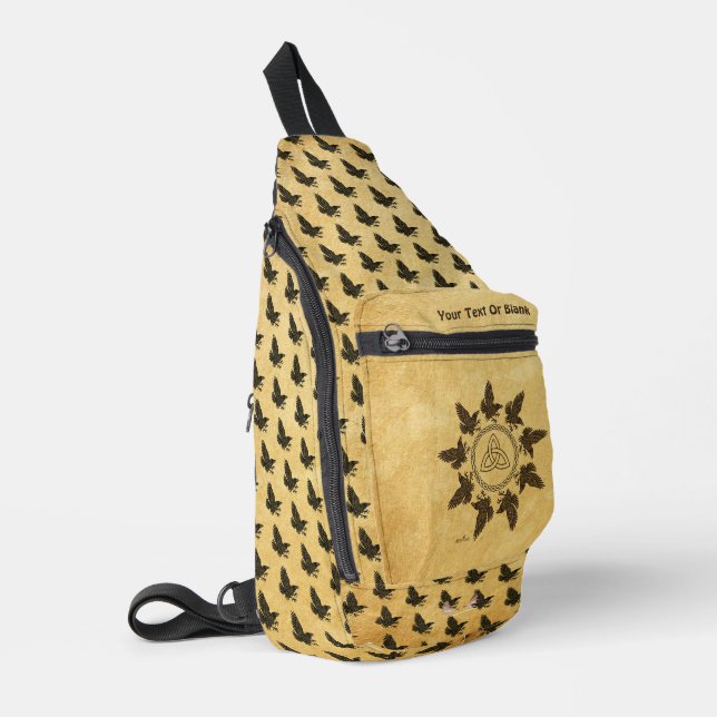 Ravens Circle Dance Sling Bag (Left Corner)