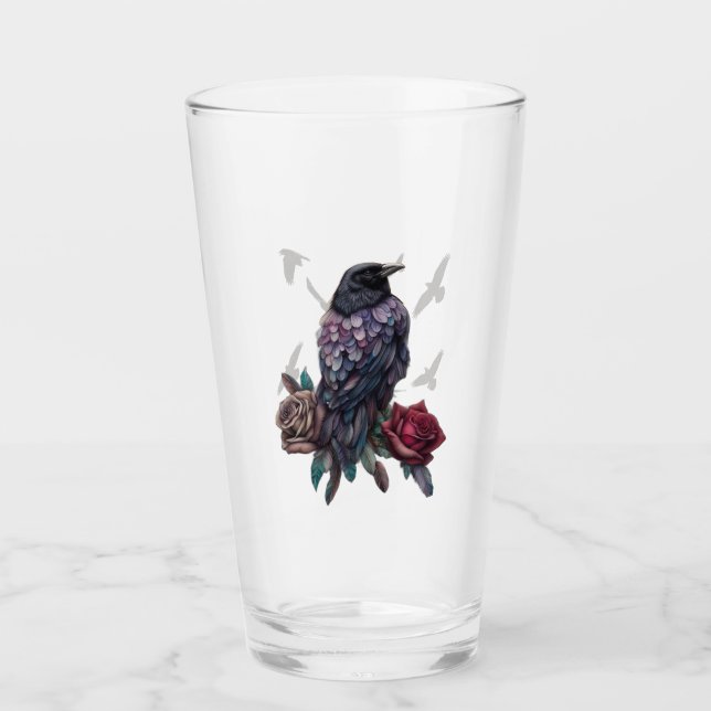 Ravens Drinking or Beer Glass (Front)