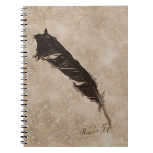 Raven's Feather Bird-lover Crow design Notebook