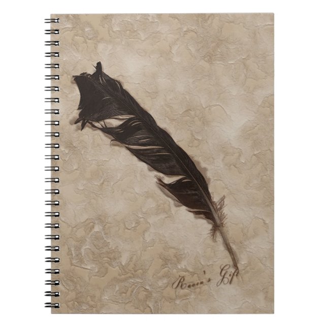 Raven's Feather Bird-lover Crow design Notebook (Front)