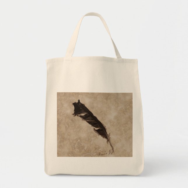 Raven's Feather Bird-lover Crow design Tote Bag (Front)