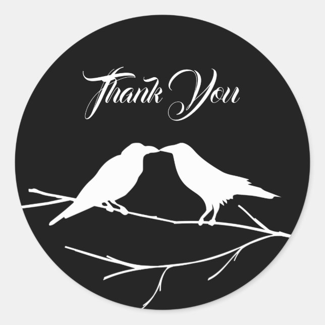 Ravens Gothic Wedding Classic Round Sticker (Front)