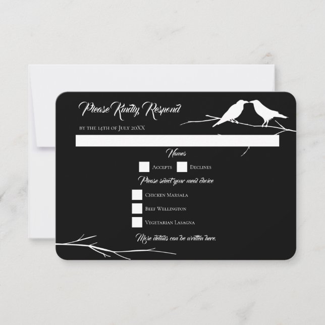 Ravens Gothic Wedding Invitation (Front)