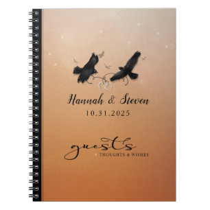 Ravens & Hearts Halloween Wedding Guestbook Notebo Notebook