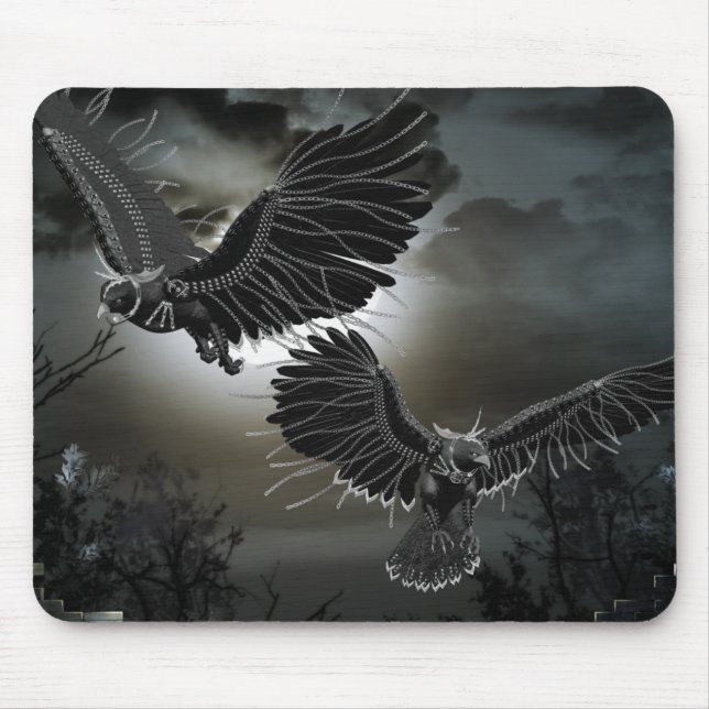 Ravens In Flight Mouse Pad (Front)