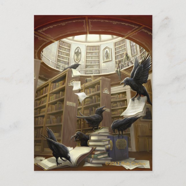 Ravens in the Library Postcard (Front)