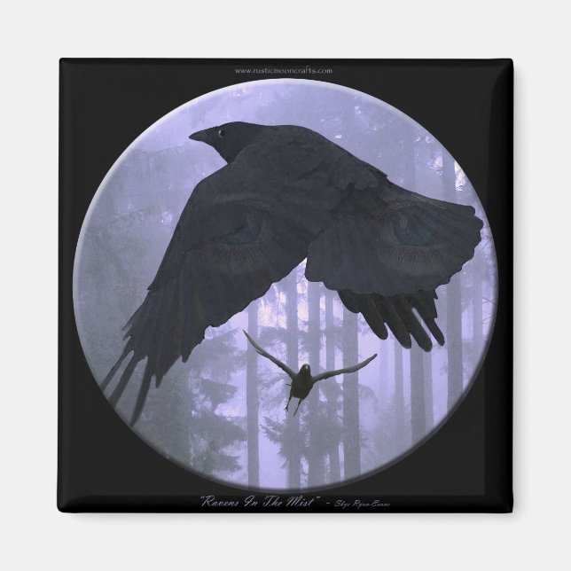 "RAVENS IN THE MIST"  Magnet (Front)
