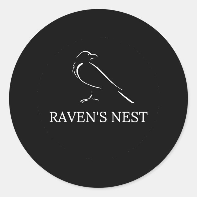 RAVEN'S NEST CLASSIC ROUND STICKER (Front)
