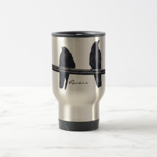 "RAVENS ON A WIRE" Corvids Wildlife Mug