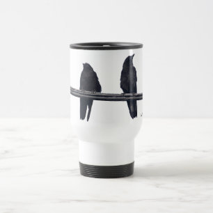 "RAVENS ON A WIRE" Wildlife Travel Mug