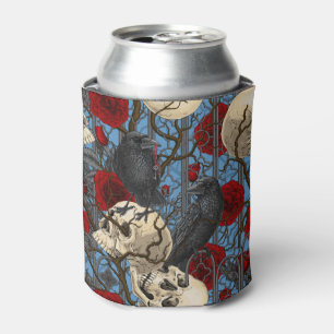 Raven's secret. Dark and moody gothic illustration Can Cooler