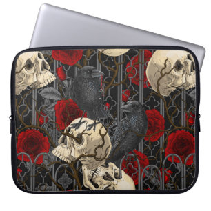 Raven's secret. Dark and moody gothic illustration Laptop Sleeve