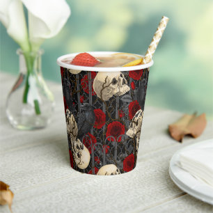 Raven's secret. Dark and moody gothic illustration Paper Cups