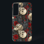 Raven's secret. Dark and moody gothic illustration Samsung Galaxy Case<br><div class="desc">Hand-painted gothic design,  featuring raven birds,  sculls and roses,  seamless pattern</div>