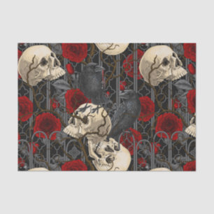 Raven's secret. Dark and moody gothic illustration Tissue Paper