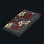 Raven's secret. Dark and moody gothic illustration Trifold Wallet<br><div class="desc">Hand-painted gothic design,  featuring raven birds,  sculls and roses,  seamless pattern</div>