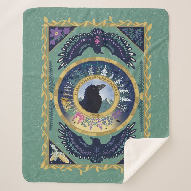 Ravens Sherpa Blanket (Front)