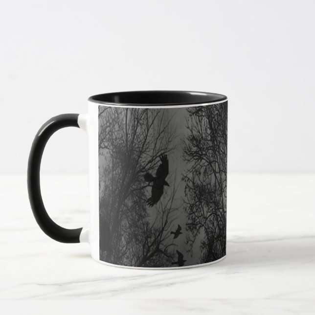 Ravens Trees and a Haunted Gothic Sky Mug (Left)