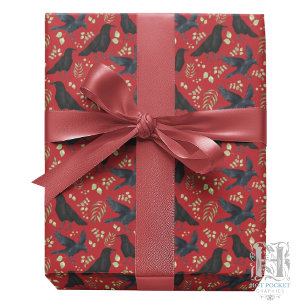 Ravens Wrapping Paper in Red
