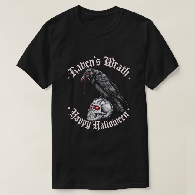 Raven's Wrath: Happy Halloween T-Shirt (Design Front)
