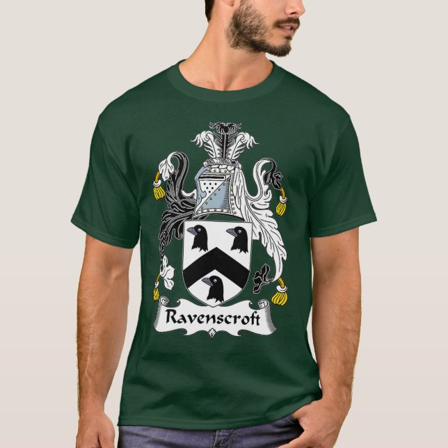 Ravenscroft Coat of Arms  Family Crest T-Shirt (Front)