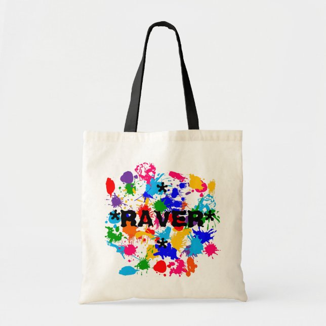 **RAVER** Paint Splash Tote Bag (Front)