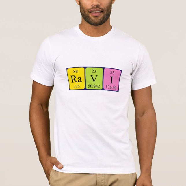 Ravi periodic table name shirt (Front)