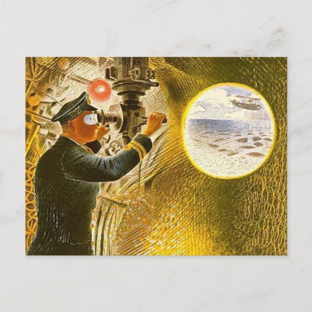 Ravilious - Commander of a Submarine Postcard (Front)