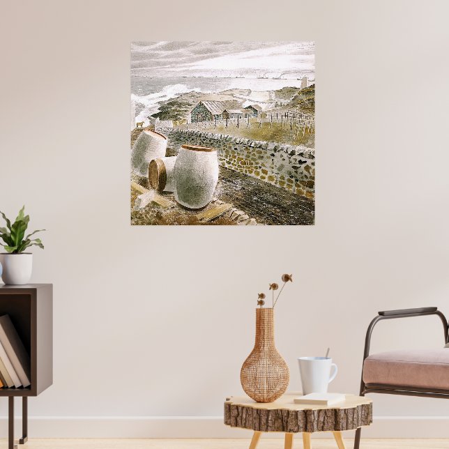 Ravilious - Convoy Passing an Island Poster (Living Room 3)