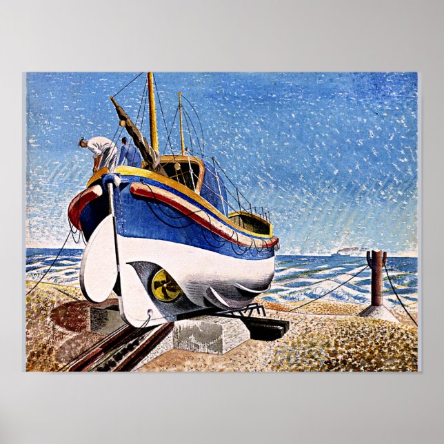 Ravilious - Lifeboat at Aldeburgh Poster (Front)
