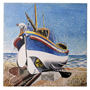 Ravilious - Lifeboat at Aldeburgh Tile
