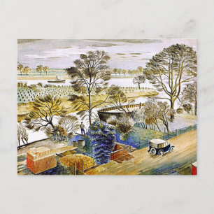 Ravilious - River Thames at Hemmersmith Postcard