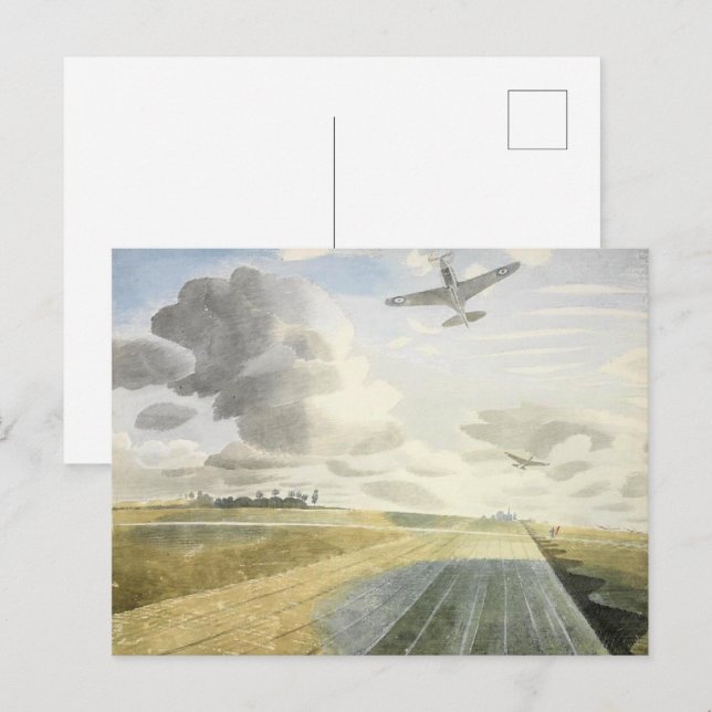 Ravilious - Runway Perspective Postcard (Front/Back)