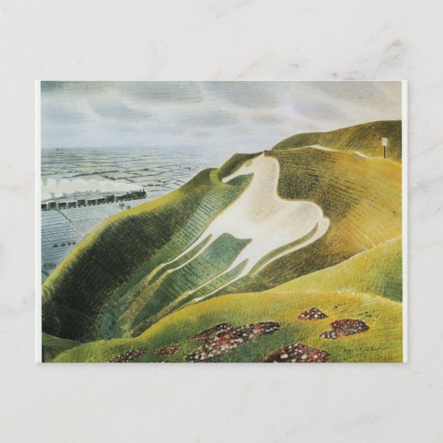 Ravilious - The Westbury Horse, fine art Postcard (Front)