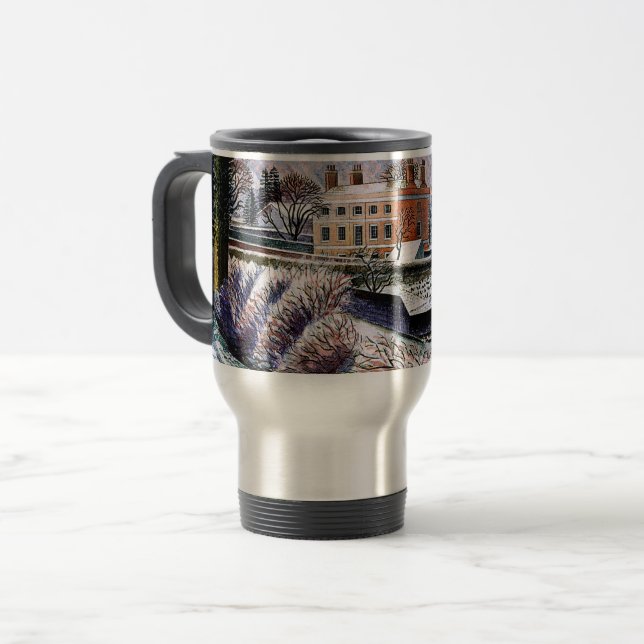 Ravilious - Vicarage in Winter,  Travel Mug (Front Left)
