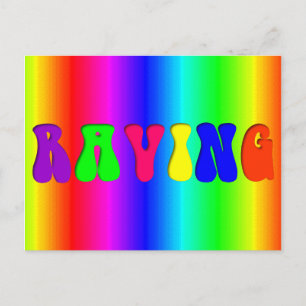 RAVING Rainbow Postcard