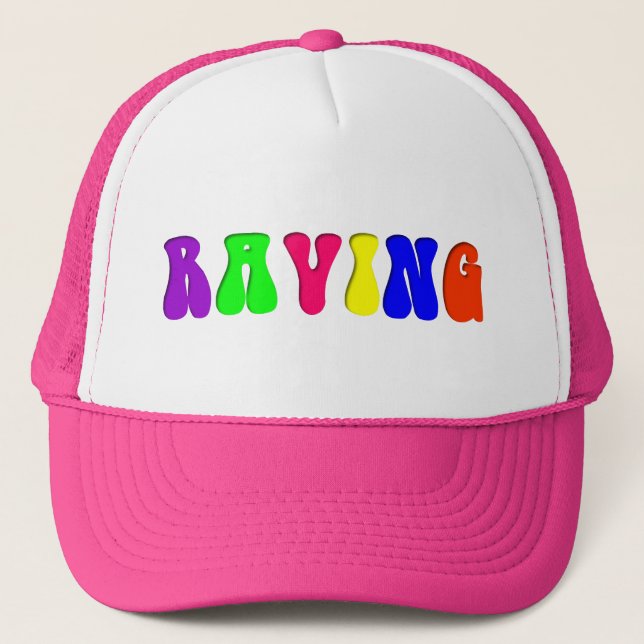 RAVING Rainbow Trucker Hat (Front)