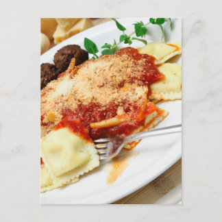 Ravioli And Meatballs Postcard