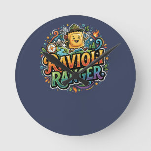 Ravioli Ranger Funny Food T-Shirt Round Clock