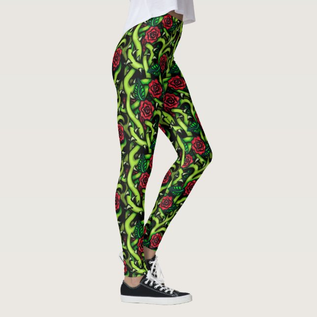 Ravishing Rose Vines Leggings (Right)