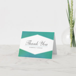 Ravishing   Teal Green Watercolor Thank You Card