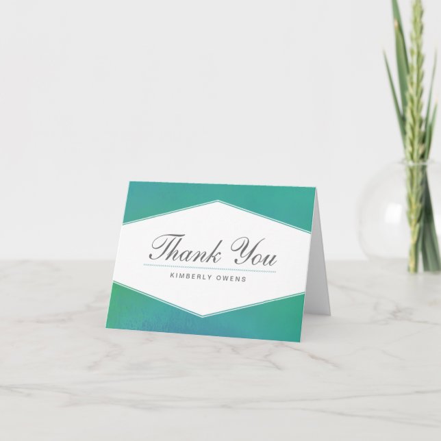 Ravishing | Teal Green Watercolor Thank You Card (Front)