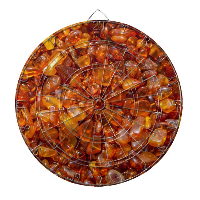 Raw amber pebbles dartboard (Front)