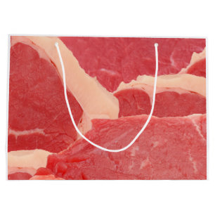 Raw Beef Pattern Large Gift Bag