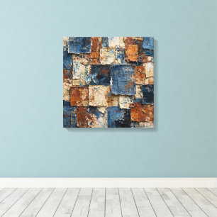 Raw Brut Abstract Painting - Burnt Sienna Canvas Print