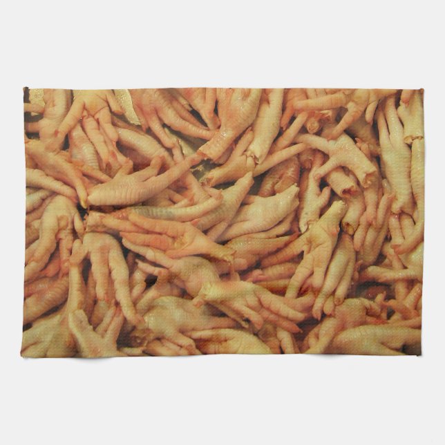 Raw Chicken Feet Tea Towel (Horizontal)